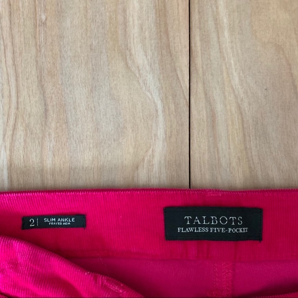 Talbots Hot Pink corduroy Straight Leg pants - Picture 2 of 5
